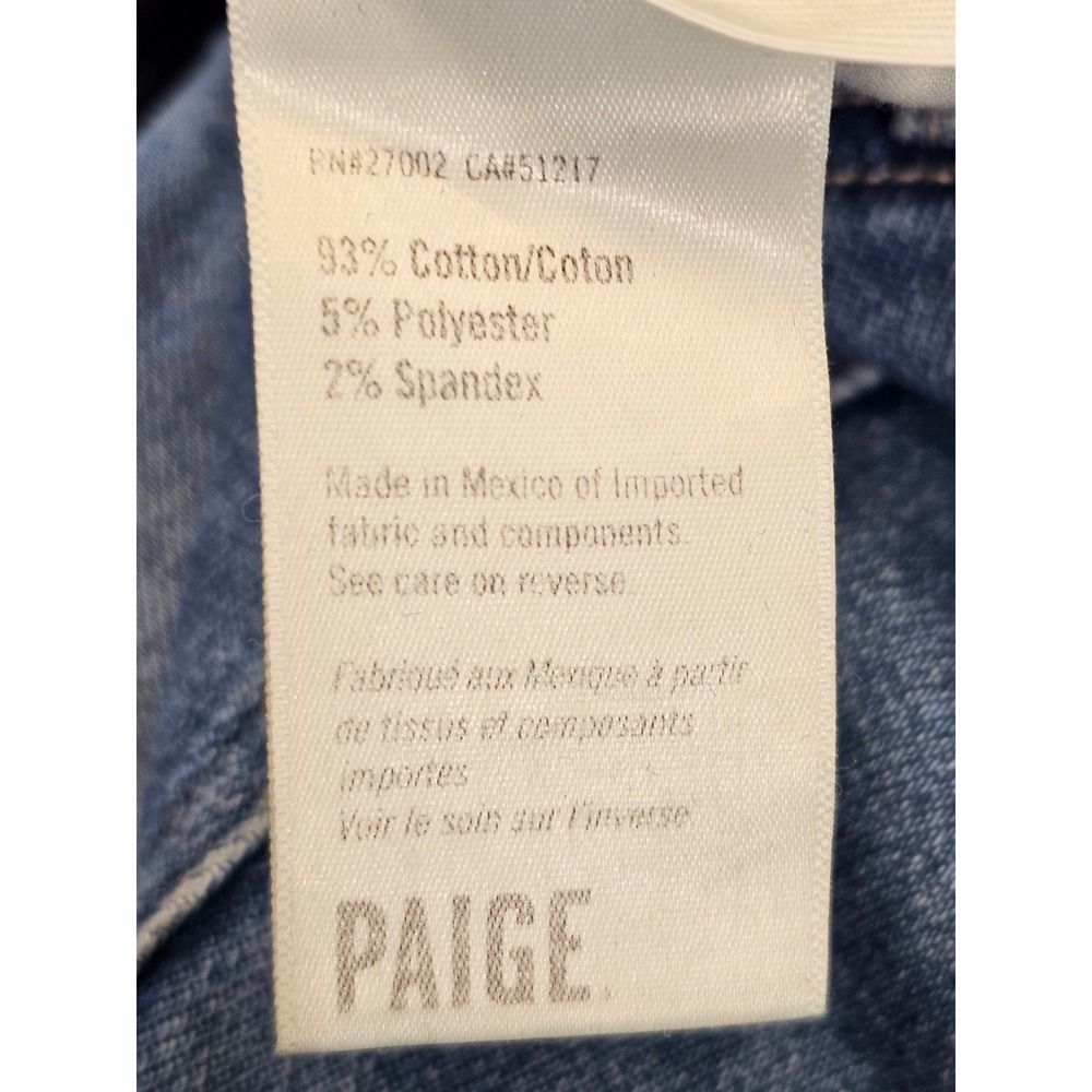 Paige Cindy Straight Leg Jeans Womens 31 Blue Distressed High Rise Speak Easy - Picture 5 of 7